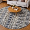 thumbnail image 1 of Addison Rugs Dream Shag Premium Machine Washable Transitional Textured Stripes Earth Round Rug, 8' x 8', 1 of 8