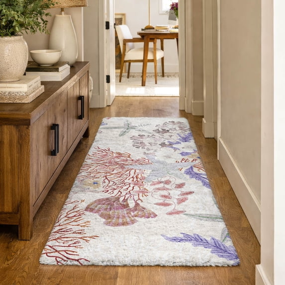 Addison Rugs Dream Shag Premium Machine Washable Transitional Coral Spice Runner Rug, 2'3" x 7'6"