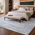 thumbnail image 1 of Addison Rugs Dream Shag Premium Machine Washable Transitional Textured Stripes Blue Rectangle Rug, 5' x 7'6", 1 of 8