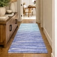 thumbnail image 1 of Addison Rugs Dream Shag Premium Machine Washable Transitional Stripes Blue Runner Rug, 2'3" x 7'6", 1 of 8