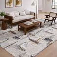 thumbnail image 1 of Addison Rugs Dream Shag Premium Machine Washable Transitional Sailboat Ivory Rectangle Rug, 8' x 10', 1 of 8