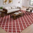 thumbnail image 1 of Addison Rugs Dream Shag Premium Machine Washable Transitional Lattice Red Rectangle Rug, 3' x 5', 1 of 8