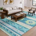 thumbnail image 1 of Addison Rugs Dream Shag Premium Machine Washable Transitional Aztec Peacock Rectangle Rug, 3' x 5', 1 of 8