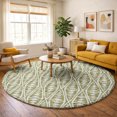 thumbnail image 1 of Addison Rugs Dream Shag Premium Machine Washable Transitional Tribal, Boho Olive Round Rug, 8' x 8', 1 of 8