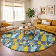 thumbnail image 1 of Addison Rugs Dream Shag Premium Machine Washable Transitional Martini/wine Blue Round Rug, 8' x 8', 1 of 8