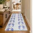 thumbnail image 1 of Addison Rugs Dream Shag Premium Machine Washable Transitional Seahorses Blue Runner Rug, 2'3" x 7'6", 1 of 8