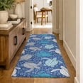 thumbnail image 1 of Addison Rugs Dream Shag Premium Machine Washable Transitional Turtles Blue Runner Rug, 2'3" x 7'6", 1 of 8