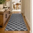 thumbnail image 1 of Addison Rugs Dream Shag Premium Machine Washable Transitional Lattice Black Runner Rug, 2'3" x 7'6", 1 of 8
