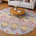 thumbnail image 1 of Addison Rugs Dream Shag Premium Machine Washable Transitional Tribal, Boho Purple Round Rug, 8' x 8', 1 of 8