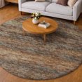 thumbnail image 1 of Addison Rugs Dream Shag Premium Machine Washable Transitional Horizontal Bars Canyon Round Rug, 8' x 8', 1 of 8