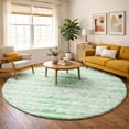 thumbnail image 1 of Addison Rugs Dream Shag Premium Machine Washable Transitional Ribbons Green Round Rug, 8' x 8', 1 of 8