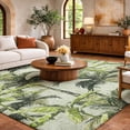 thumbnail image 1 of Addison Rugs Dream Shag Premium Machine Washable Transitional Palm Trees Green Rectangle Rug, 9' x 12', 1 of 8