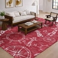 thumbnail image 1 of Addison Rugs Dream Shag Premium Machine Washable Transitional Nautical Red Rectangle Rug, 8' x 10', 1 of 8