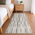 thumbnail image 1 of Addison Rugs Dream Shag Premium Machine Washable Transitional Textured Stripes Beige Runner Rug, 2'3" x 7'6", 1 of 8
