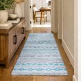 thumbnail image 1 of Addison Rugs Dream Shag Premium Machine Washable Transitional Tribal, Diamond Turquoise Runner Rug, 2'3" x 7'6", 1 of 8