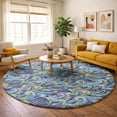 thumbnail image 1 of Addison Rugs Dream Shag Premium Machine Washable Transitional Mosaic Waves Ocean Round Rug, 8' x 8', 1 of 8