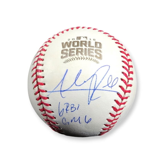 Addison Russell Signed Autograph 2016 WS Baseball Cubs "6 RBI GM 6" PSA AL46741