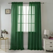 Addison Sheer Voile Window Curtain Solid Panels - Set of 2