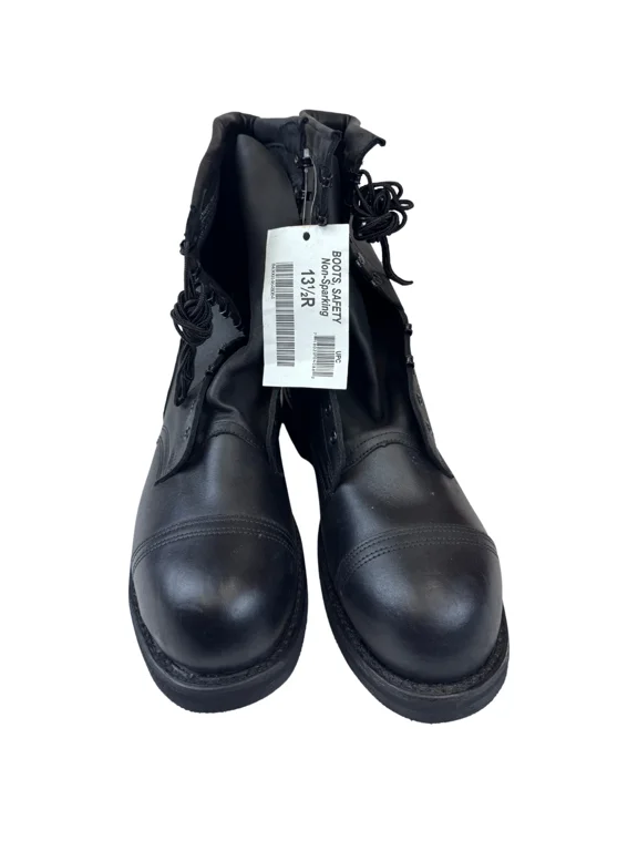 Addison Shoe Co. Men's Steel Toe Non-Sparking Safety Boots, Black Leather, Size 13.5 R