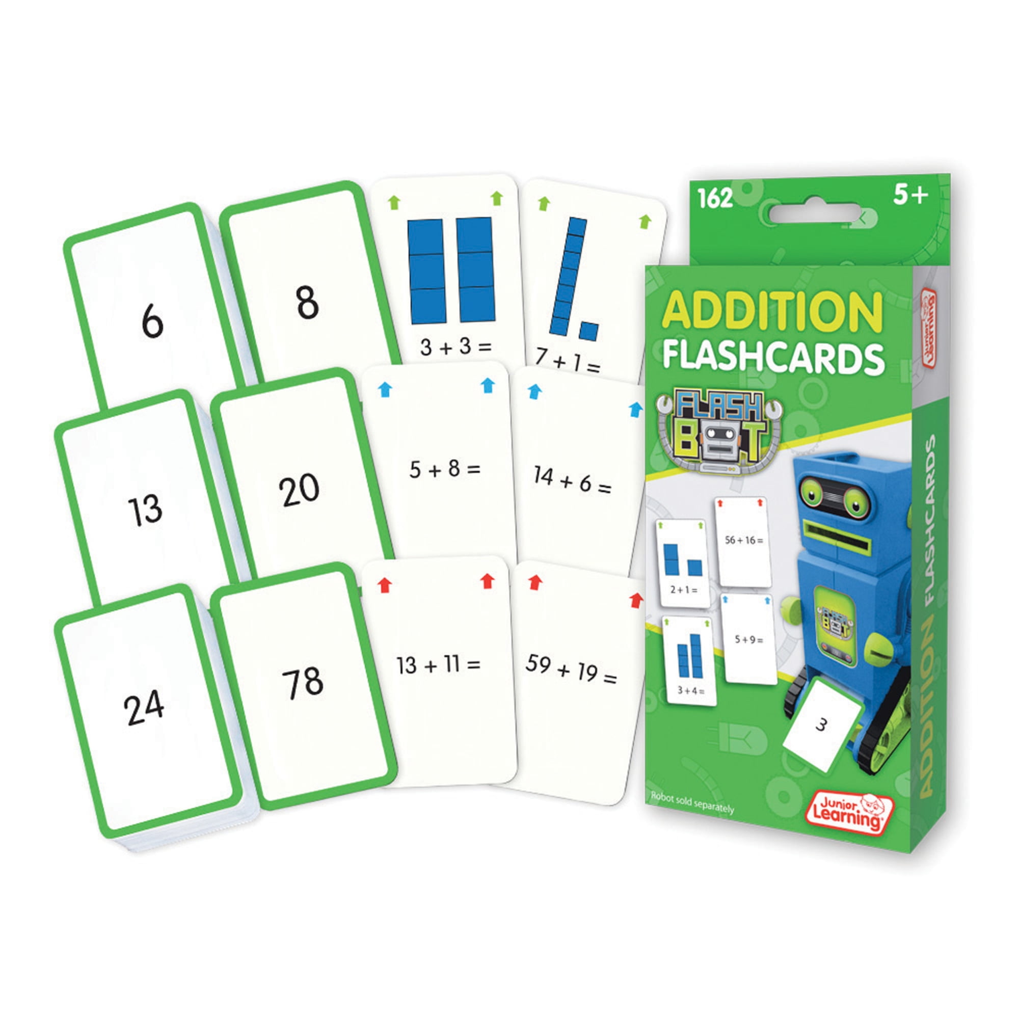 Addition Flashcards Junior Learning for Ages 5-6, Kindergarten Grade 1 ...