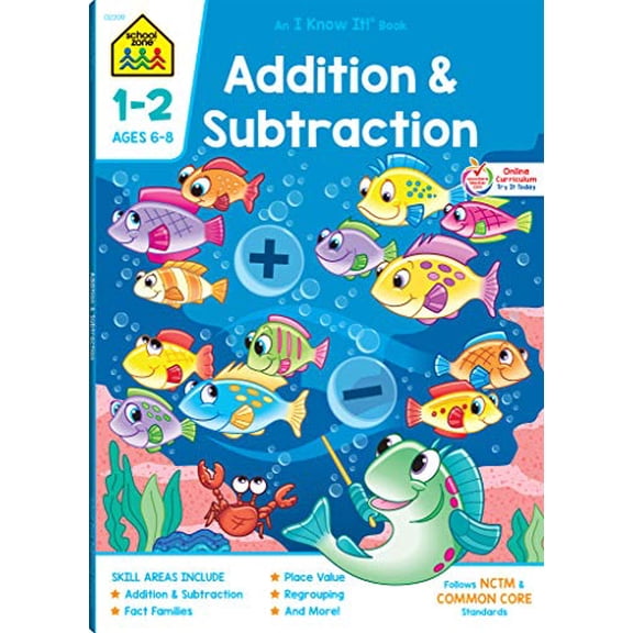 Pre-Owned School Zone Addition & Subtraction Grades 1-2 Workbook (Paperback) 158947323X 9781589473232