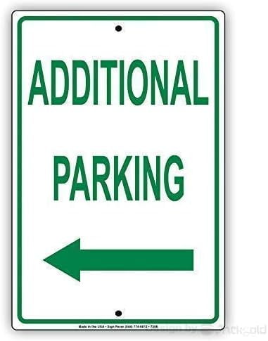 Proceed Sign Green Additional Parking Behind Building Proceed Left Green Letters Alert ...
