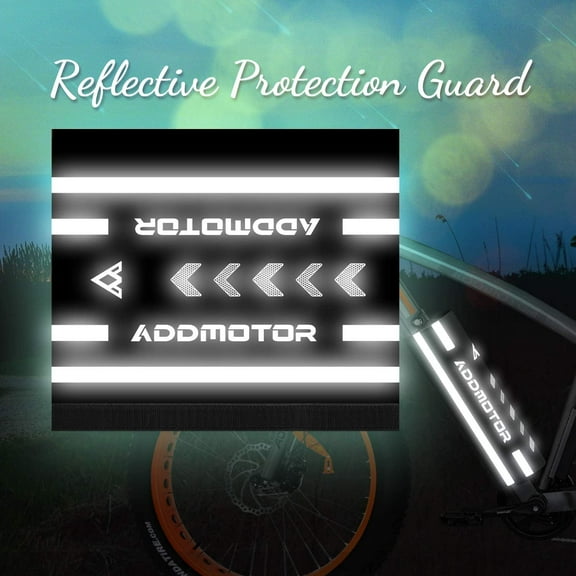 Addmotor 1pcs Reflective Battery Pad, Frame Bicycle Bike Battery Protector Guard Cover Black