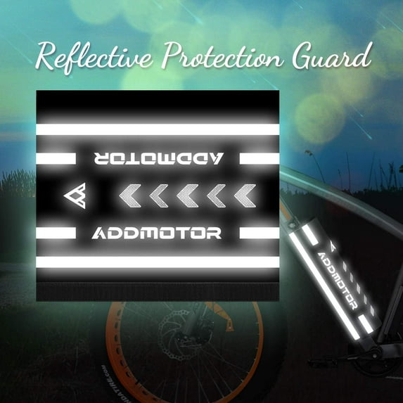 Addmotor 1pcs Reflective Battery Pad, Frame Bicycle Bike Battery Protector Guard Cover Black