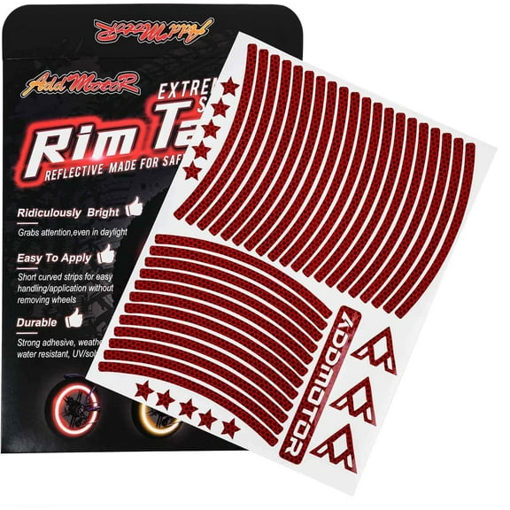 Addmotor 20" Bike Wheel Rim Stickers Stripes Reflective Decals Tape Reflector for Bicycle Motorcycle Decoration