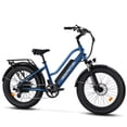 thumbnail image 1 of Addmotor 24 In. Electric Bicycle, 750W Step-Thru Fat Tire Electric Bike, Pedal Assist Cruiser City Ebike for Adults, Shimano 7 Speed, 28MPH, M-430 Blue, 1 of 14