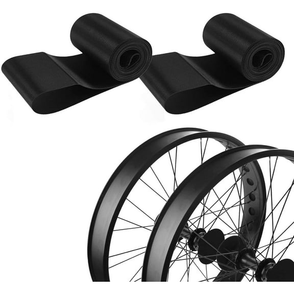 Addmotor 2PCS Rim Strip Tape, 20 inch Fat Tire Liner Inner Tube Cushion Protector for Bikes, Black