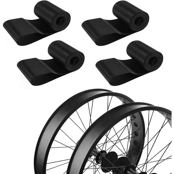 Addmotor 4PCS Rim Strip Tape, 20 inch Fat Tire Liner Inner Tube Cushion Protector for Bikes, Black
