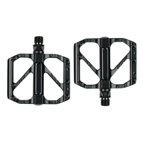 Addmotor Aluminum Alloy Road/Mountain Bike Platform Pedals, Black Anti-Skid Nails