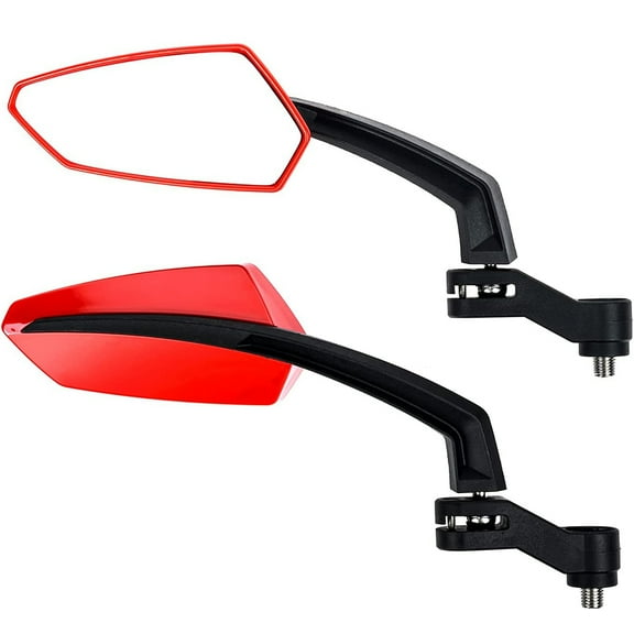 Addmotor Bike Biking Mirror Handlebar Mount, Rotatable Bicycle Rear View Glass Mirror, Wide Angle Safety Mirror 360° Rotation for Mountain Road Bike, Red