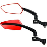 Addmotor Bike Biking Mirror Handlebar Mount, Rotatable Bicycle Rear View Glass Mirror, Wide Angle Safety Mirror 360  Rotation for Mountain Road Bike, Red