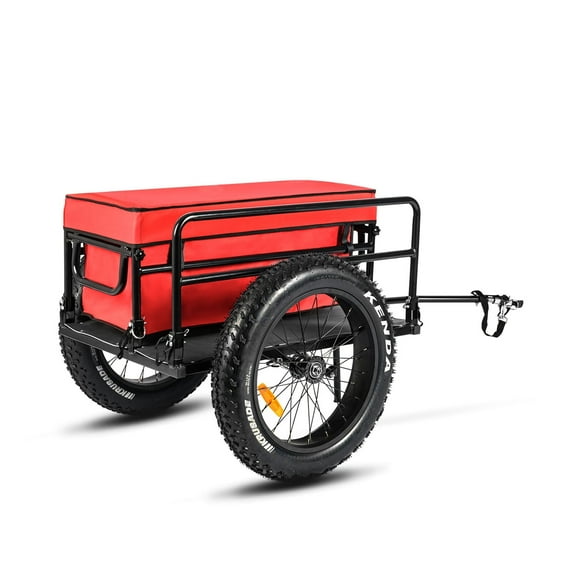 Addmotor Bike Cargo Trailer, Bicycle Cart Wagon Luggage Trailer with Bag Black/Red