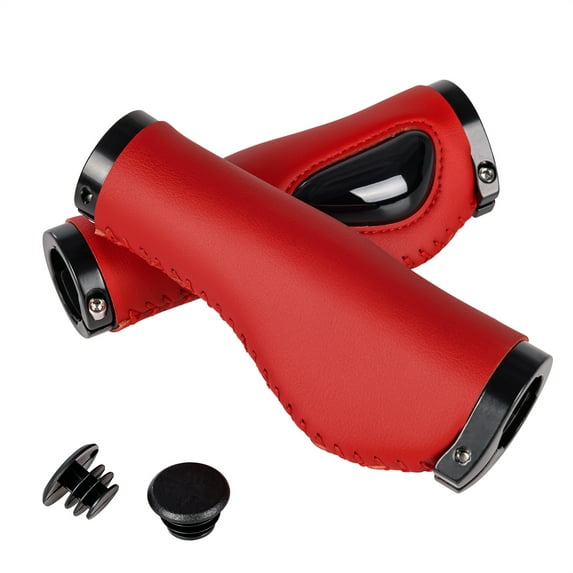 Addmotor Bike Handlebar Grips, Ergonomic Bike Grips, Replacement Non-Slip Rubber Mountain Bike Handlebar Grips, Red