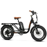 Addmotor Cargo Electric Bike, 105 Miles Range Electric Bicycle, 750W 48V 20AH Removable Samsung Battery UL Certified, Fat Tire Ebike for Adults, Shimano 7 Speed, M-81 Black