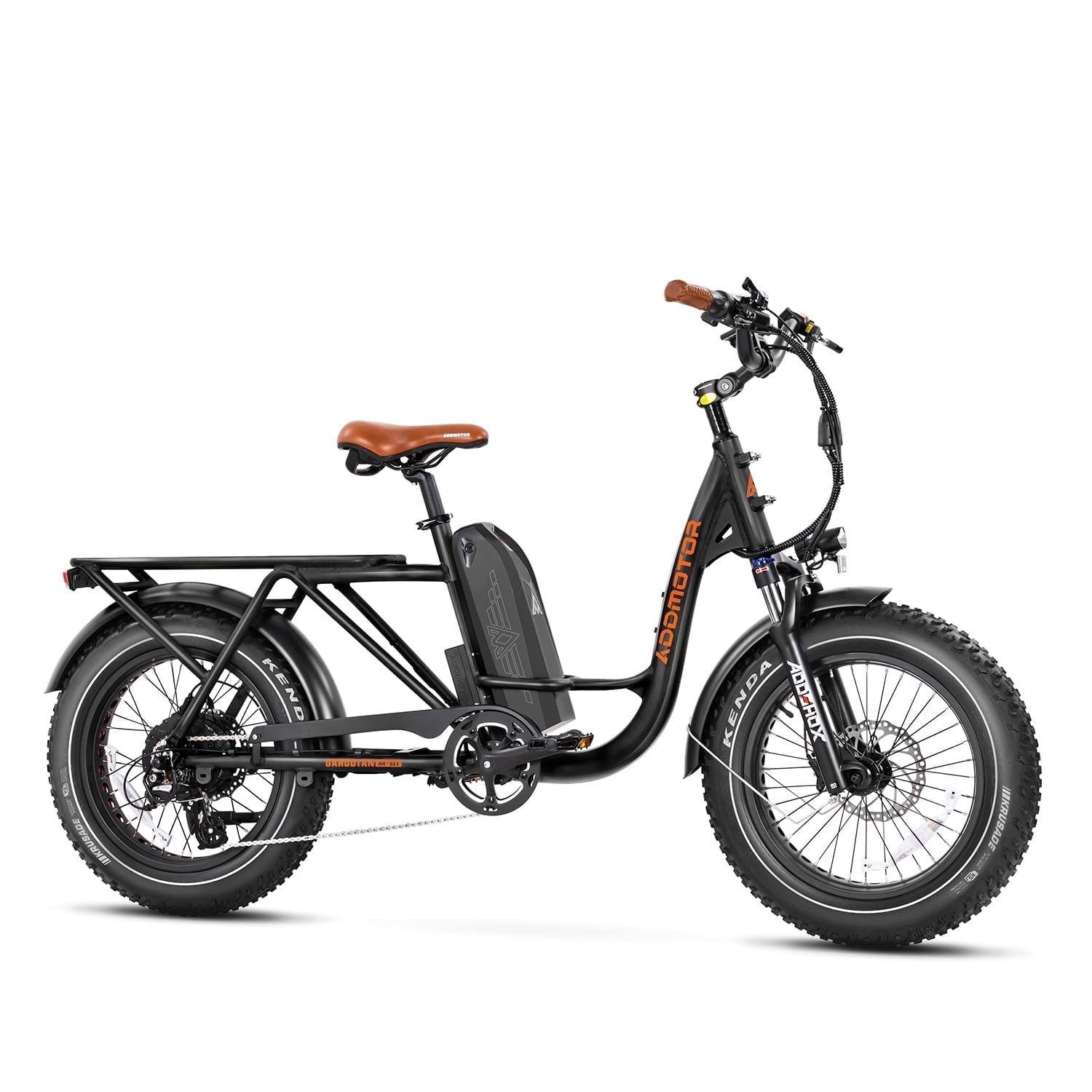 Addmotor Cargo Electric Bike, 105 Miles Range Electric Bicycle, 750W 48V 20AH Removable Samsung Battery UL Certified, Fat Tire Ebike for Adults, Shimano 7 Speed, M-81 Black