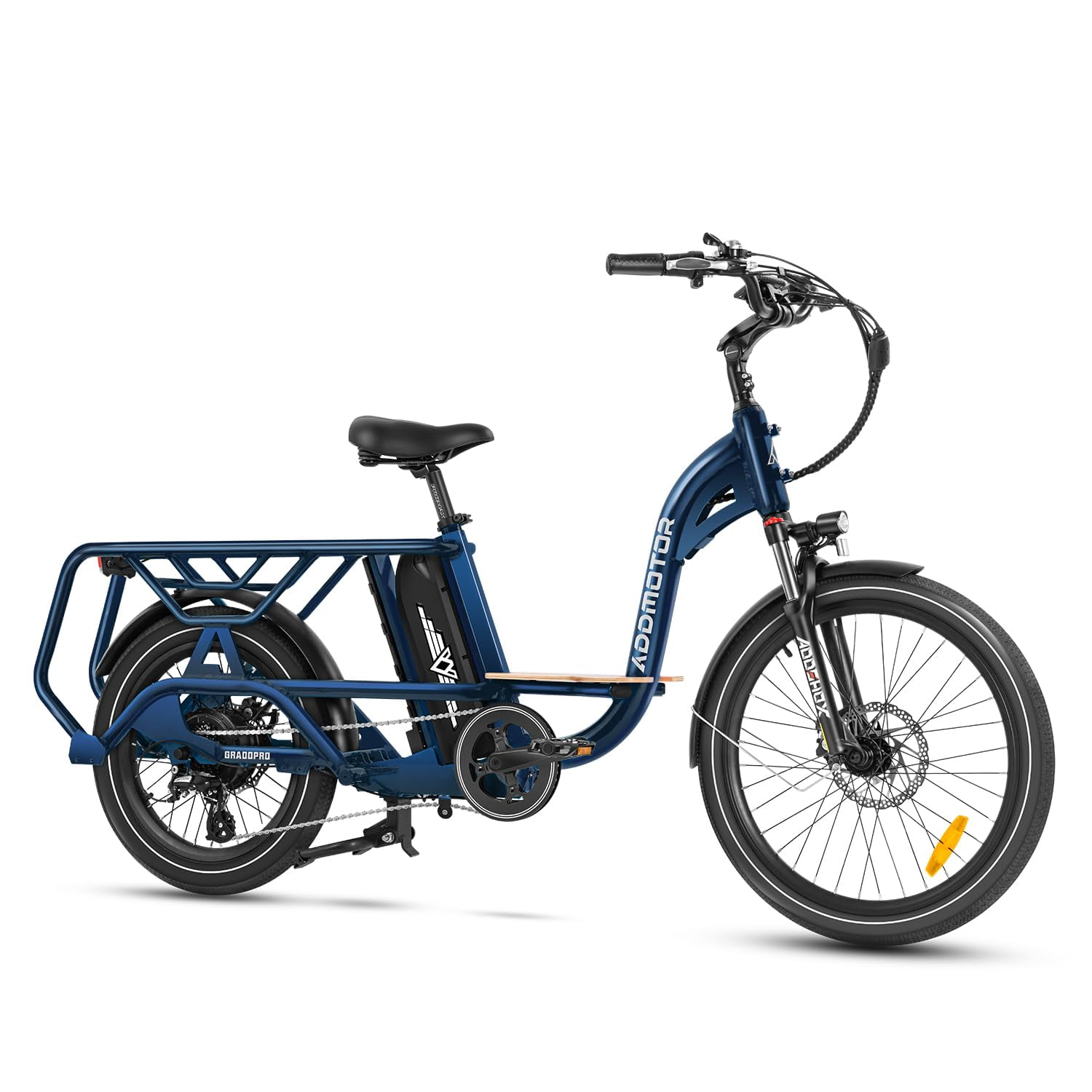 Addmotor Electric Bike for Adult, 48V 20AH Single Battery System, GRAOOPRO Electric Bicycle with Passenger Seat, 750W 105Mile Cargo Ebike, Blue