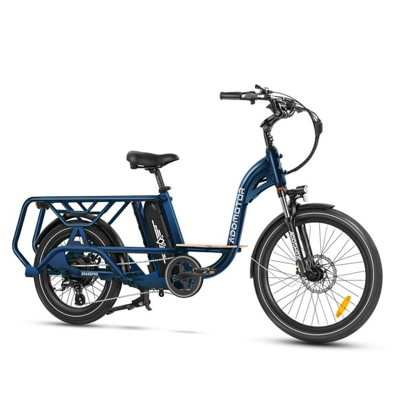 Addmotor Electric Bike for Adult, 48V 20AH Single Battery System, GRAOOPRO Electric Bicycle with Passenger Seat, 750W 105Mile Cargo Ebike, Blue