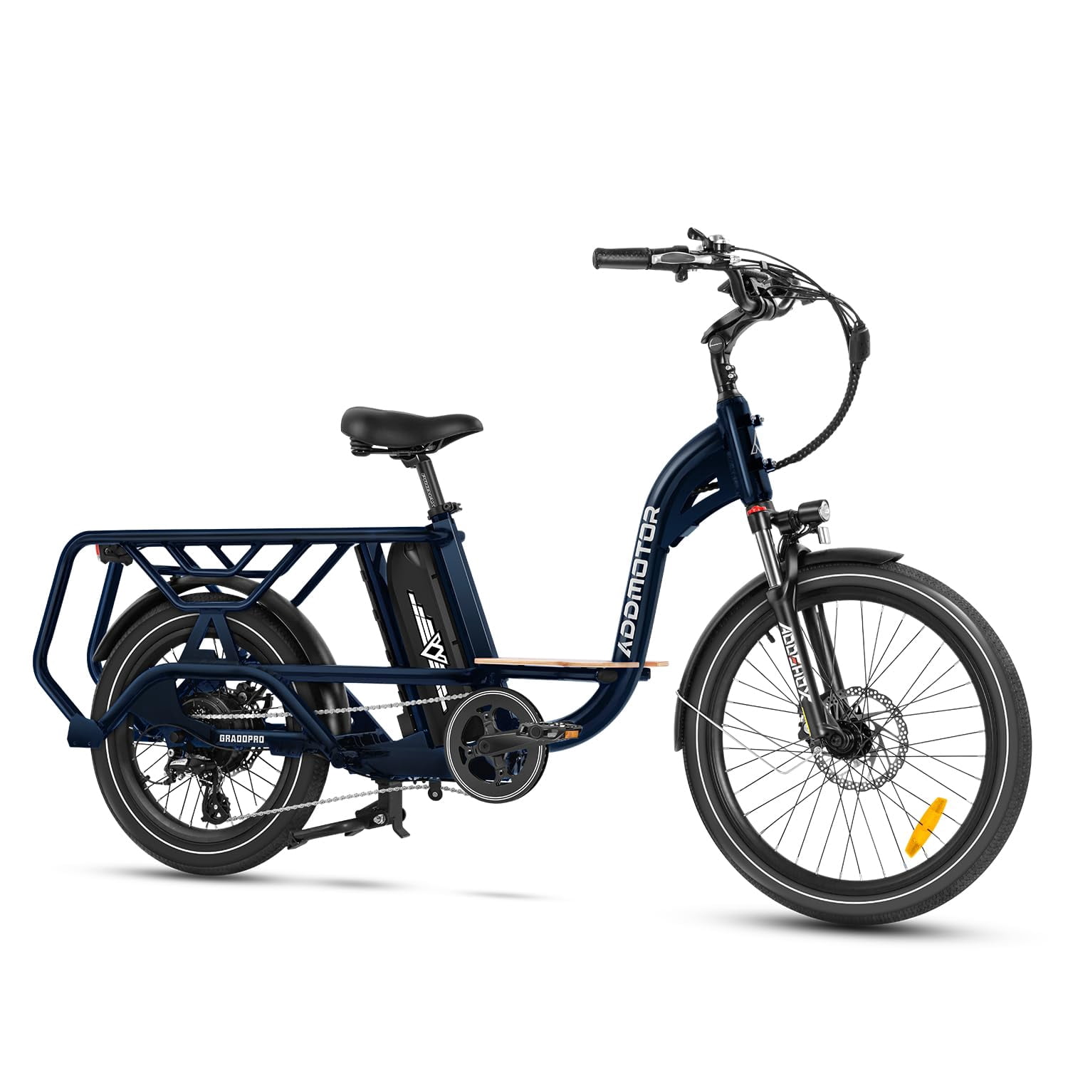 Addmotor Electric Bike for Adult, 48V 20AH Single Battery System, GRAOOPRO Electric Bicycle with Passenger Seat, 750W 105Mile Cargo Ebike, Dark Blue