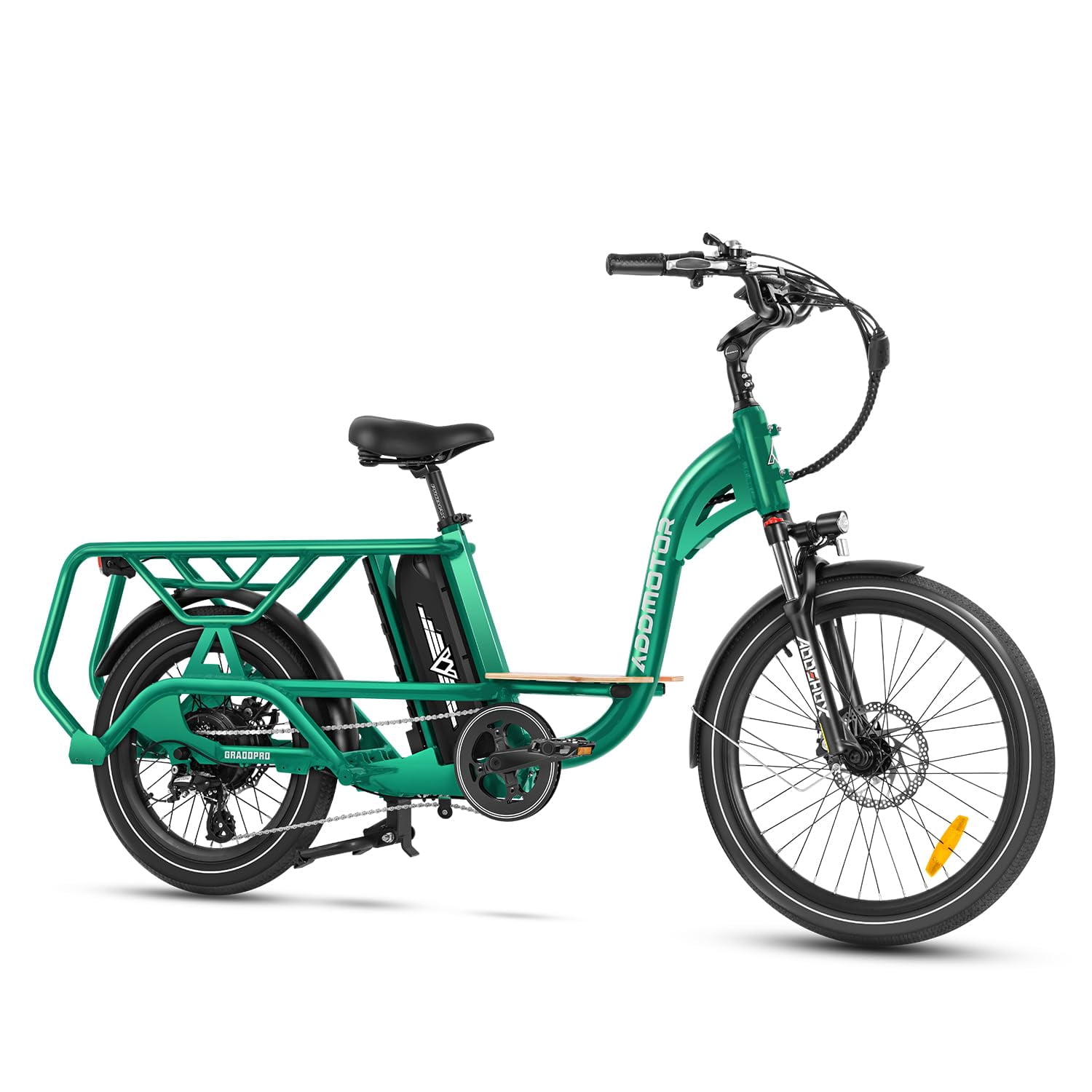 Addmotor Electric Bike for Adult, 48V 20AH Single Battery System, GRAOOPRO Electric Bicycle with Passenger Seat, 750W 105Mile Cargo Ebike, Green