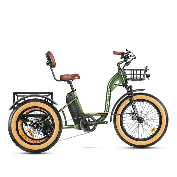 Addmotor Electric Trike, 750W 85 MI Electric Tricycle for Adults M-340 3 Wheel Electric Bicycle, 48V 20Ah Removable Battery, Step-Thru Electric Bike with Speed Differential & Parking Brake