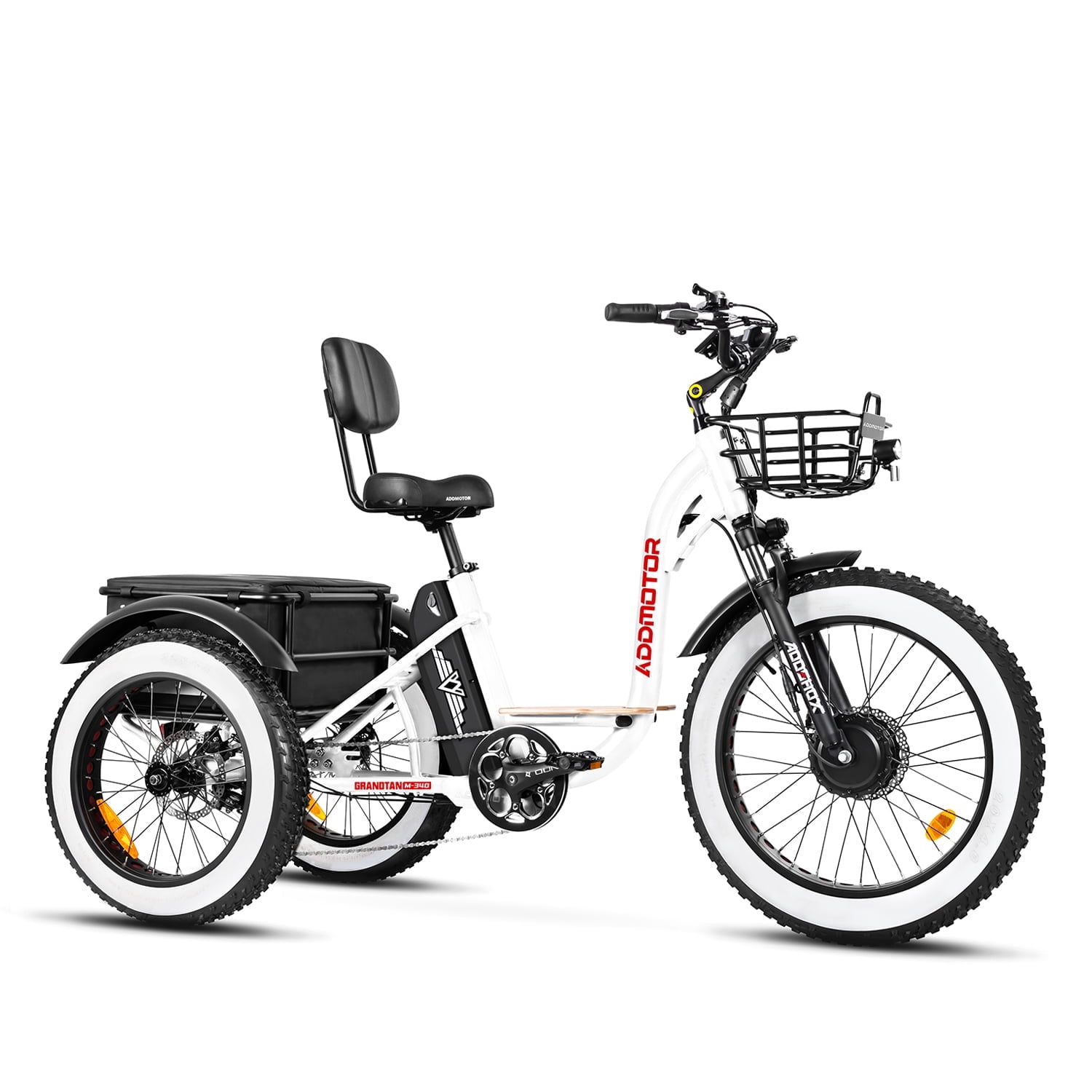 Addmotor Electric Trike, 750W Electric Tricycle for Adults M340 3 Wheel Electric Bicycle 85 MI