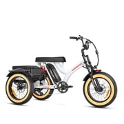 Addmotor Fat Tire Unisex Adults Electric Tricycle, White, 20