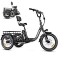 thumbnail image 1 of Addmotor Folding Electric Trike, 90MI Electric Tricycle for Adults, 750W 48V 20Ah, CITYTRI 3 Wheel Electric Bikes, Step-Thru Etrike with Rear Speed Differential & Parking Brake, E-310 Plus Gray, 1 of 10