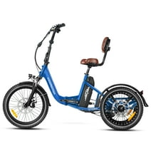 Addmotor Folding Electric Trike, 90MI Electric Tricycle for Adults, 750W (Peak 1400W) 48V 20Ah, CITYTRI 3 Wheel Electric Bikes with Rear Speed Differential & Parking Brake, E-310 Plus Blue