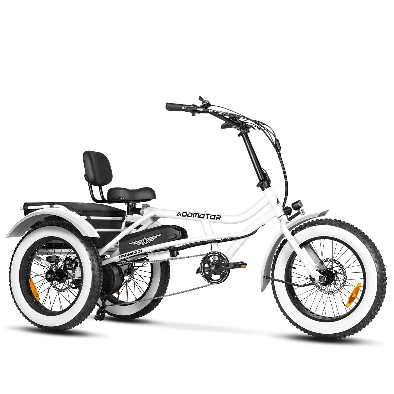 Addmotor M360II SemiRecumbent Electric Trike, 85MI, Fat Tire 3 Wheel