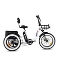 thumbnail image 1 of Addmotor M330II Electric Tricycle, 85 MI Long Range, 750W 48V 20AH Step-Thru Electric Trike, 3 Wheel Fat Tire Electric Bicycle for Adults with with Rear Speed Differential, White, 1 of 11